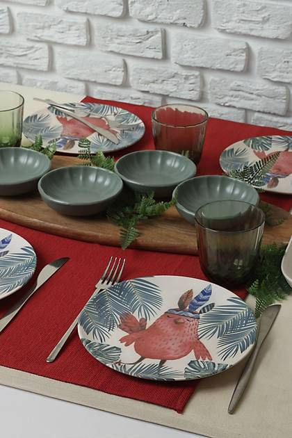 Service à petit-déjeuner KERAMIKA Tropical Owl 10 pièces pour 4 personnes 17718