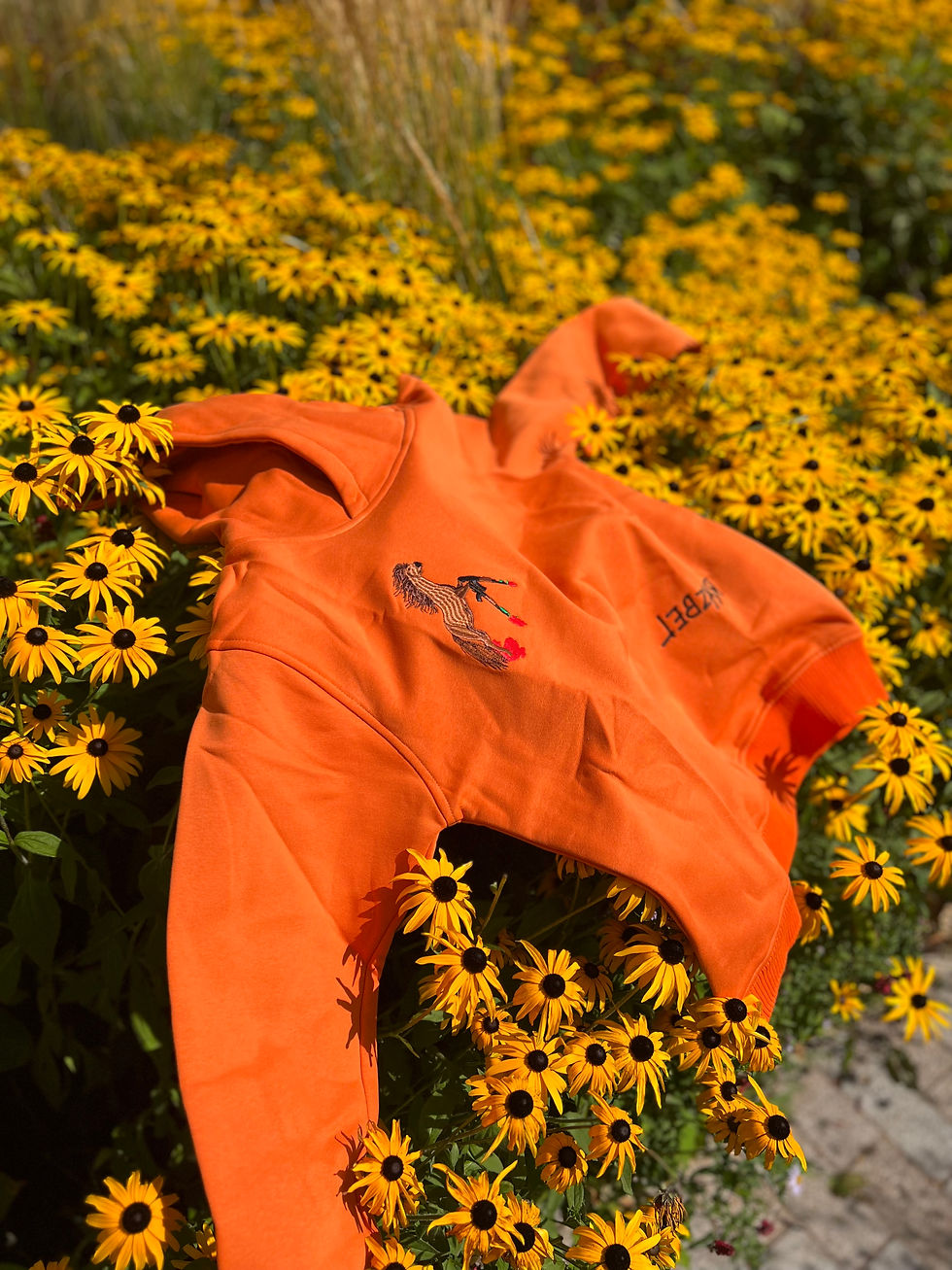 EVOL Hoodie on sunflower with bees