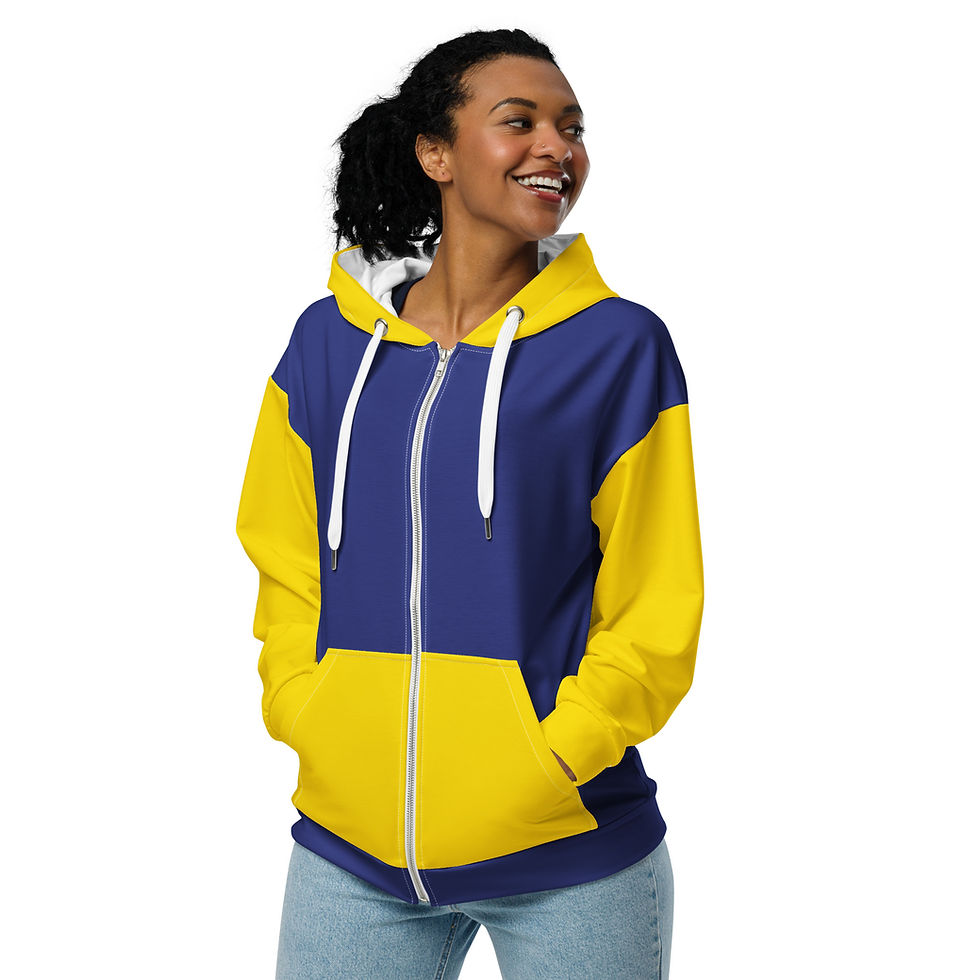 Thumbnail: DBL8 Active - Unisex zip hoodie - Blå