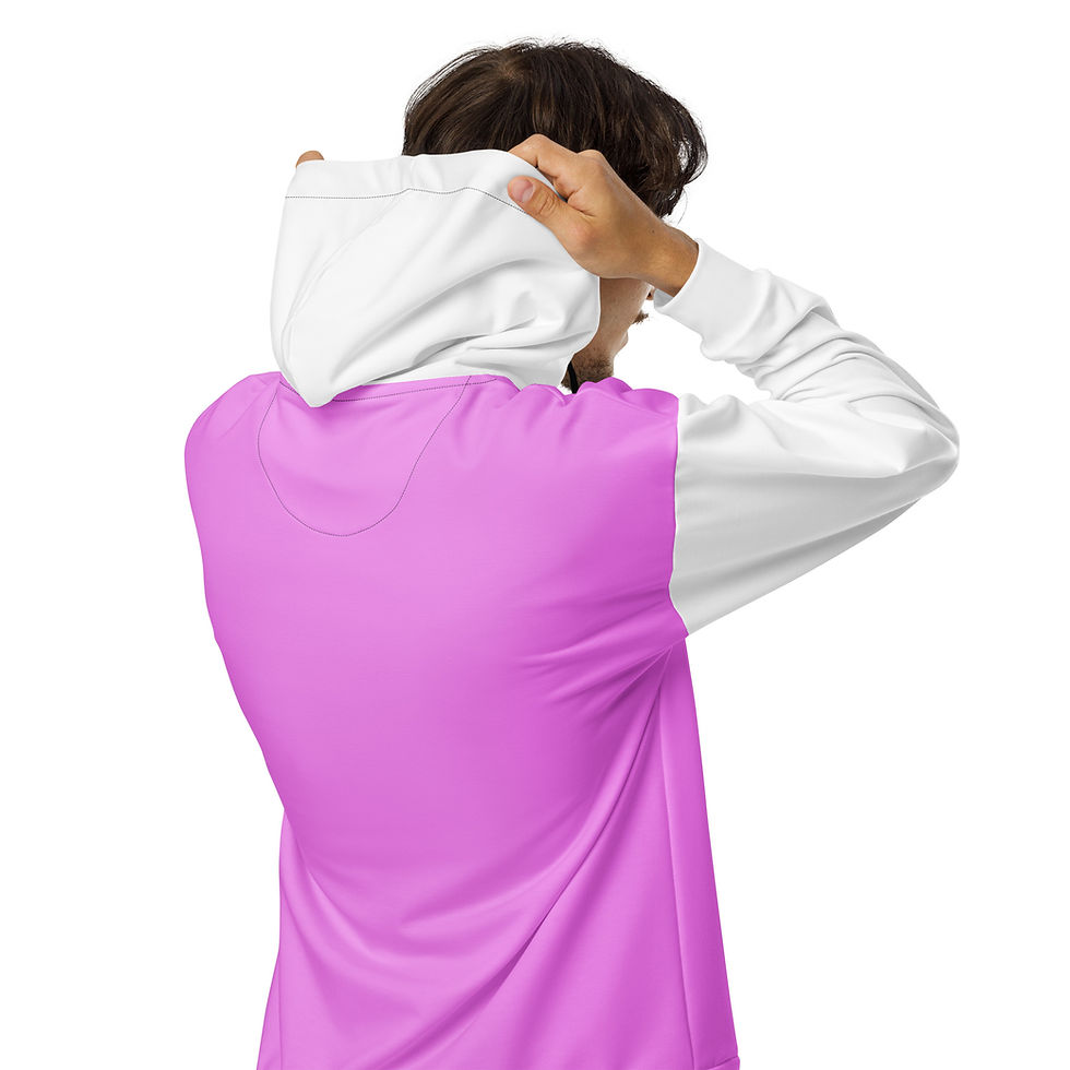 Thumbnail: DBL8 Active - Unisex zip hoodie - Rosa/Vit