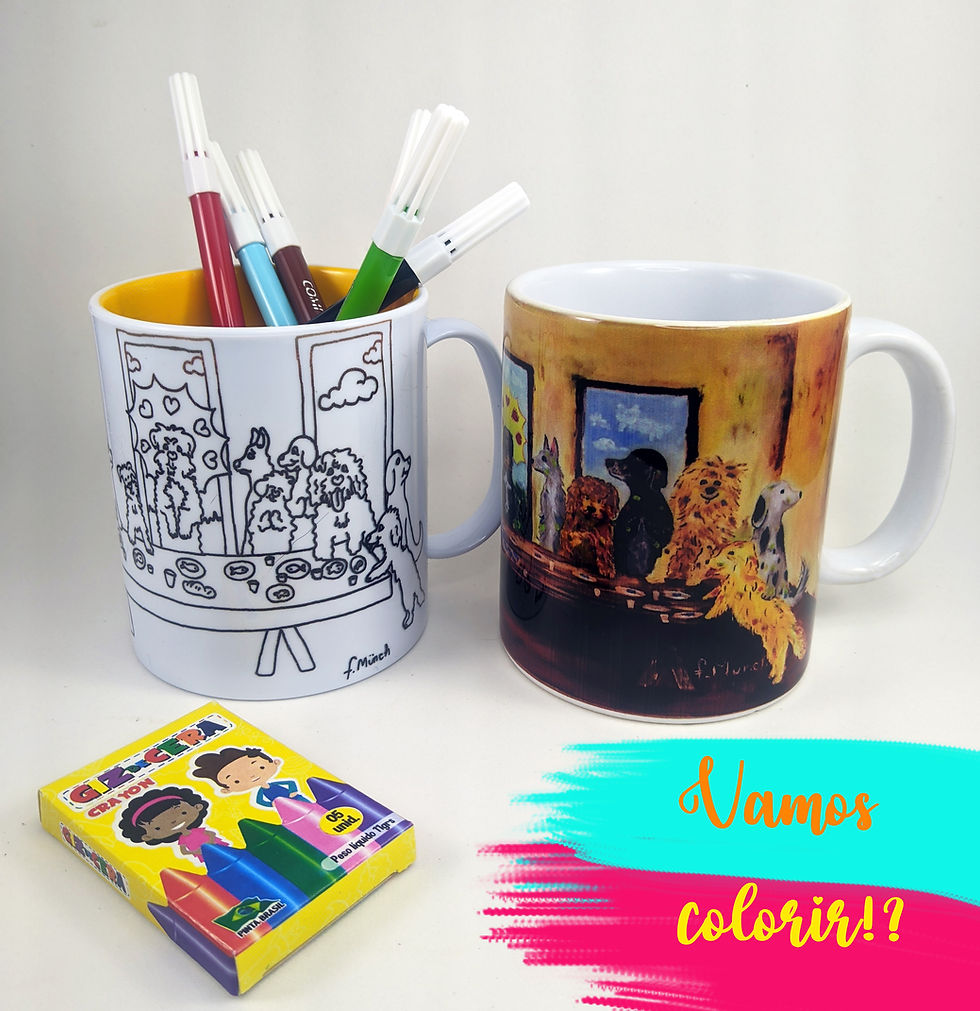 Combo Caneca de colorir e Caneca cerâmica