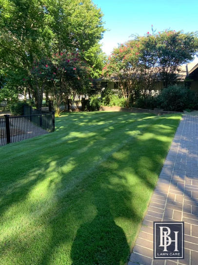 after shot of lawn mowing service