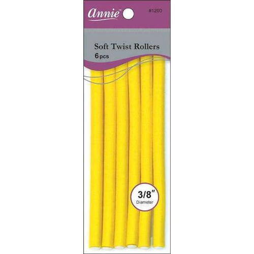 Annie Soft Twist Rollers 7in 6ct Yellow Cool Beauty Supply