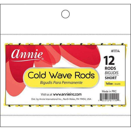 Annie Cold Wave Rod Short 12Ct Yellow Cool Beauty Supply