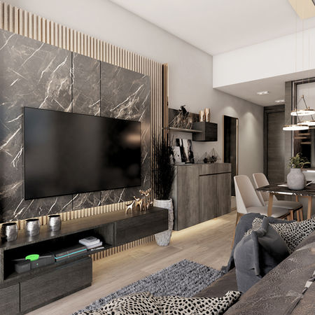 THE CAMPTON現代輕奢風格客廳室內設計裝修