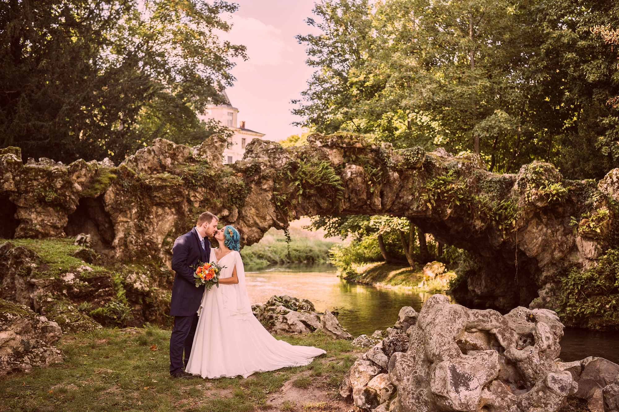 Séance photo de mariage au Domaine de Méréville en Seine-et-Marne