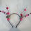 Thumbnail: Handmade Christmas Antler Headband - pink Japanese cherry blossom