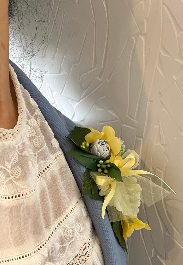 Thumbnail: Sweet Yellow Hydrangea Pin Corsage - Formal or Wedding