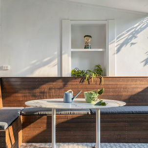 Residential interior design Exterior Seating - timber custom bench seat