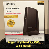 Netgear Nighthawk CM3000 cable modem certified for Xfinity Next Gen speeds.