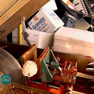 Closer View Of Geode In Saw ready to be sawed in half