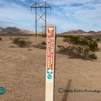 Rice Dunes Trail Sign indicating road leading to Rice Valley Dunes