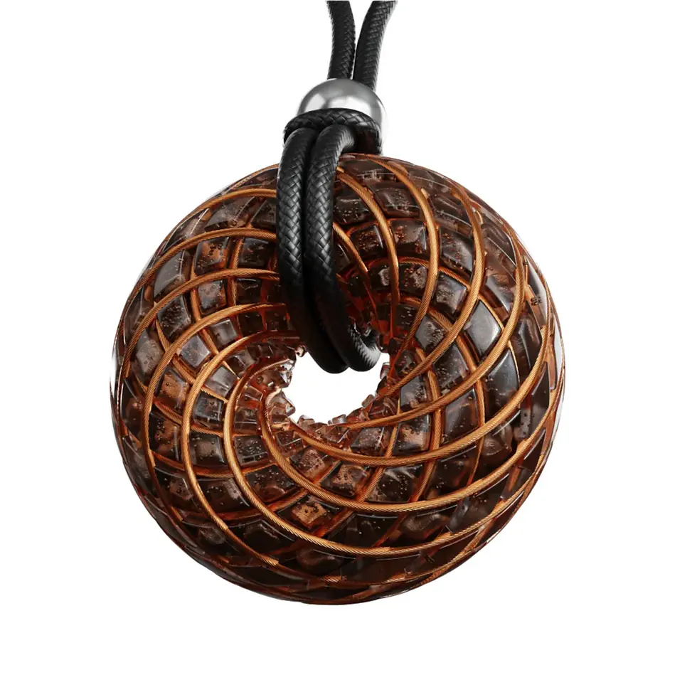 iTorus iZ Crystal Toroid Pendant for Energetic Balance - Copper