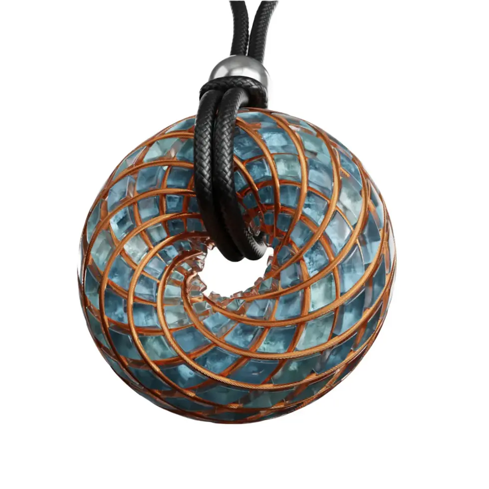 iTorus iZ Crystal Toroid Pendant for Energetic Balance - Copper