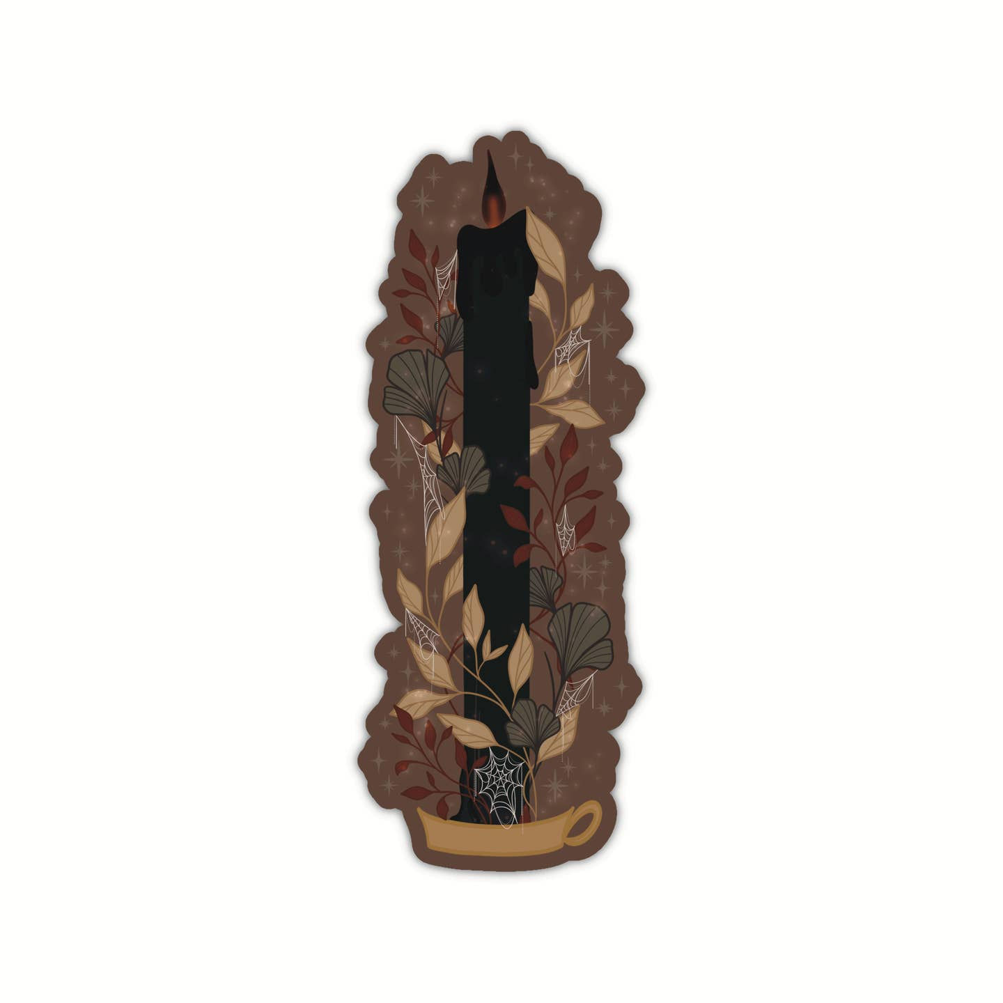 Black Flame Candle Halloween Die-Cut Bookmark