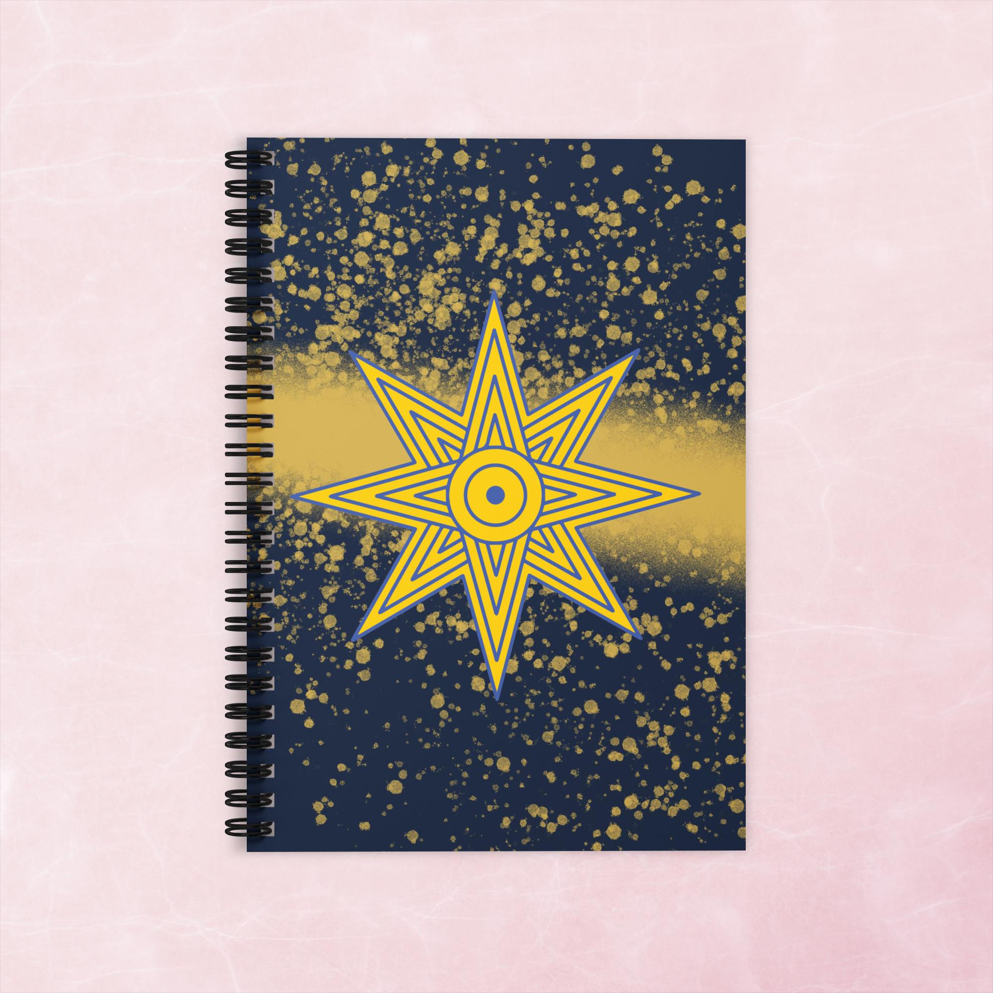 Star of Inanna - Ruled Line Spiral Notebook