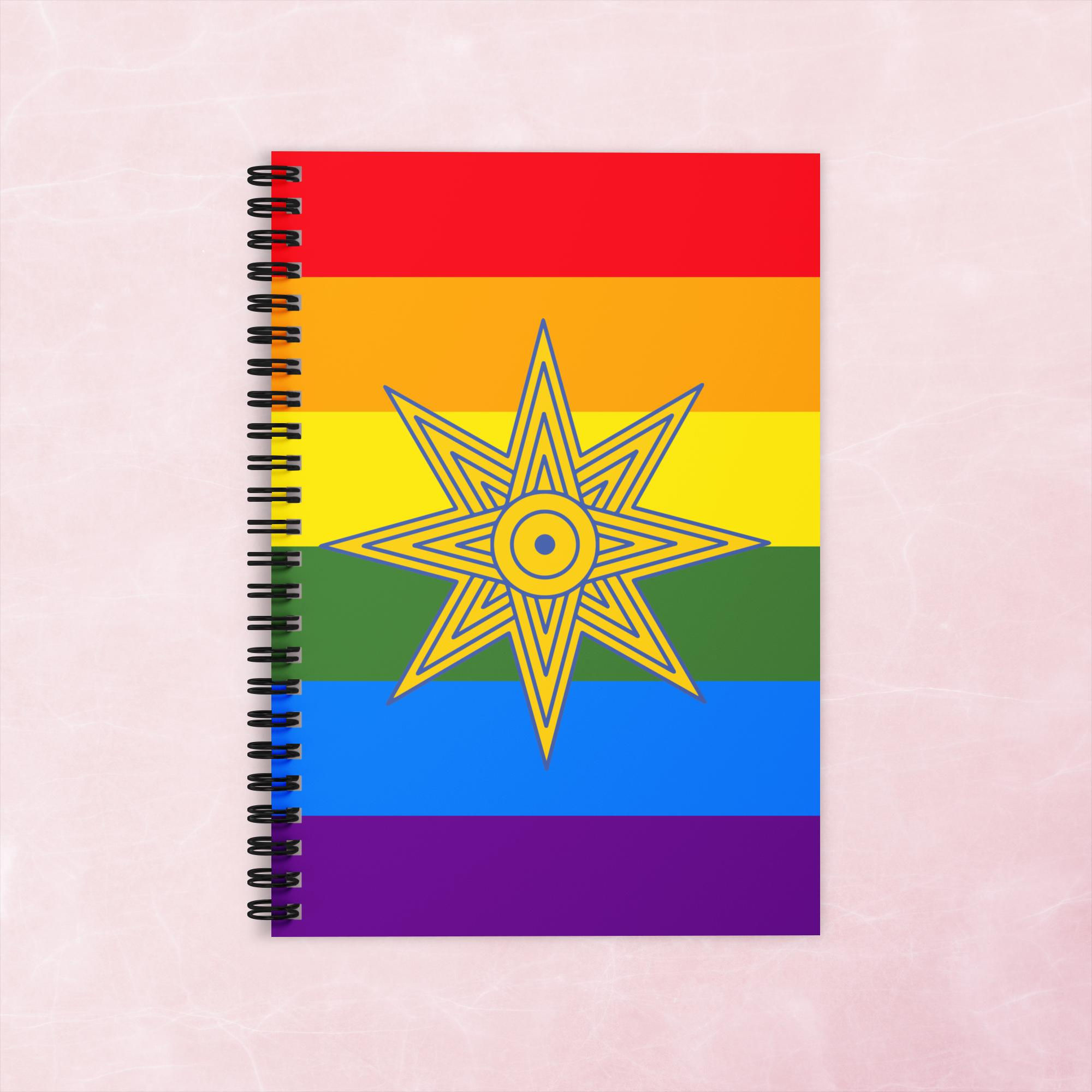 Star of Inanna Pride Ruled Line Spiral Notebook