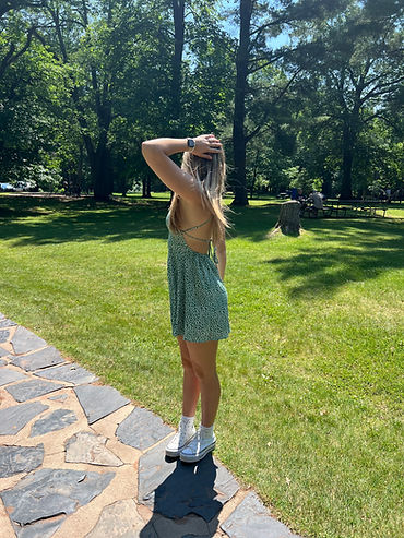 Me in green dress on path.jpg