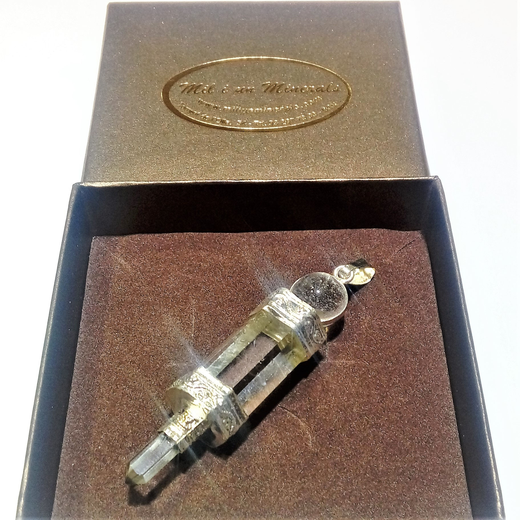 Colgante Cuarzo Cristal de Roca Mandala