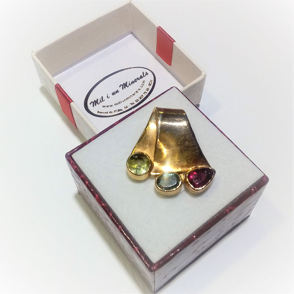 Colgante Oro Turmalina Corazon Sandia