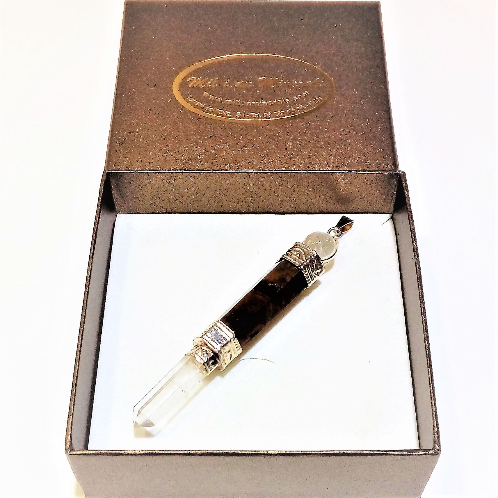 Colgante Ojo de Tigre Mandala "Geminis"