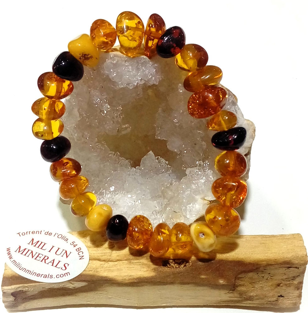 Pulsera Ambar Whisky Amarillo Blanco