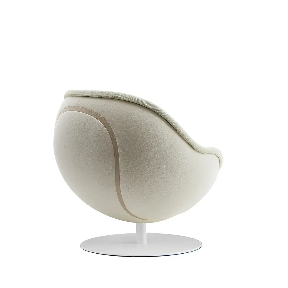 Thumbnail: Tennisball Sessel Tennis Sessel volley Loungesessel Weiß Creme im Tennisball-Design Rückansicht von lillus