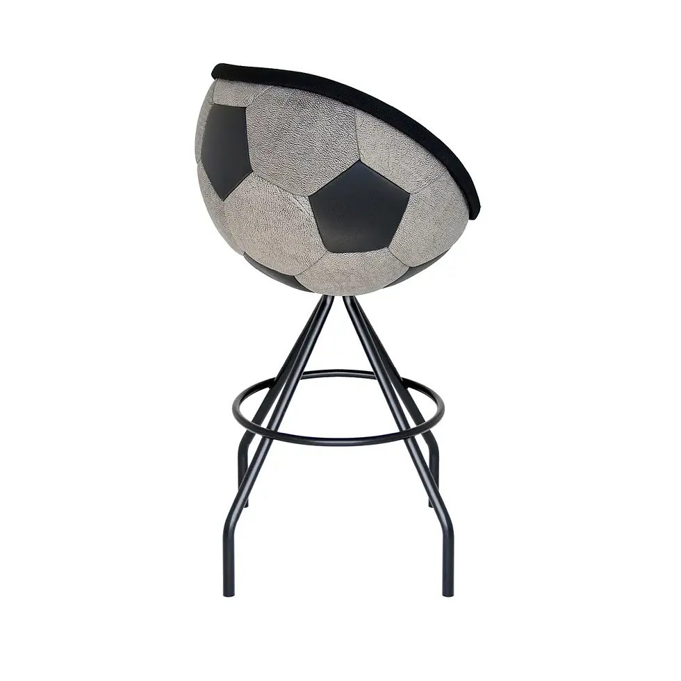 Vintage soccer chair Black and white Bar stool soccer design lillus hattrick Rear view
