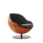 Basketball Sessel allnet Loungesessel braun-orange im Basketball-Design Schrägansicht von lillus