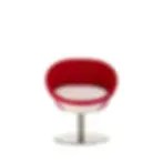 Baseball Stuhl Drehstuhl Dinnerstuhl Weiß-Rot im Baseball-Design lillus homerun Frontansicht