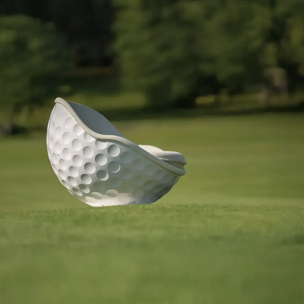 Thumbnail: Golfball Sessel Golf Sessel für Golfclub Golfplatz lillus eagle Loungesessel weiß im Golfball-Design