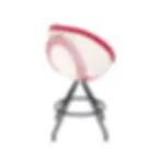 Baseball Stuhl Tresenstuhl Counterstuhl Weiß-Rot im Baseball-Design lillus homerun Rückansicht