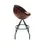 Thumbnail: Retro soccer chair lillus wembley Bar stool brown leather in soccer design Side view