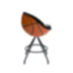 Basketball Stuhl Tresenstuhl Counterstuhl braun-orange im Basketball-Design lillus allnet Seitenansicht