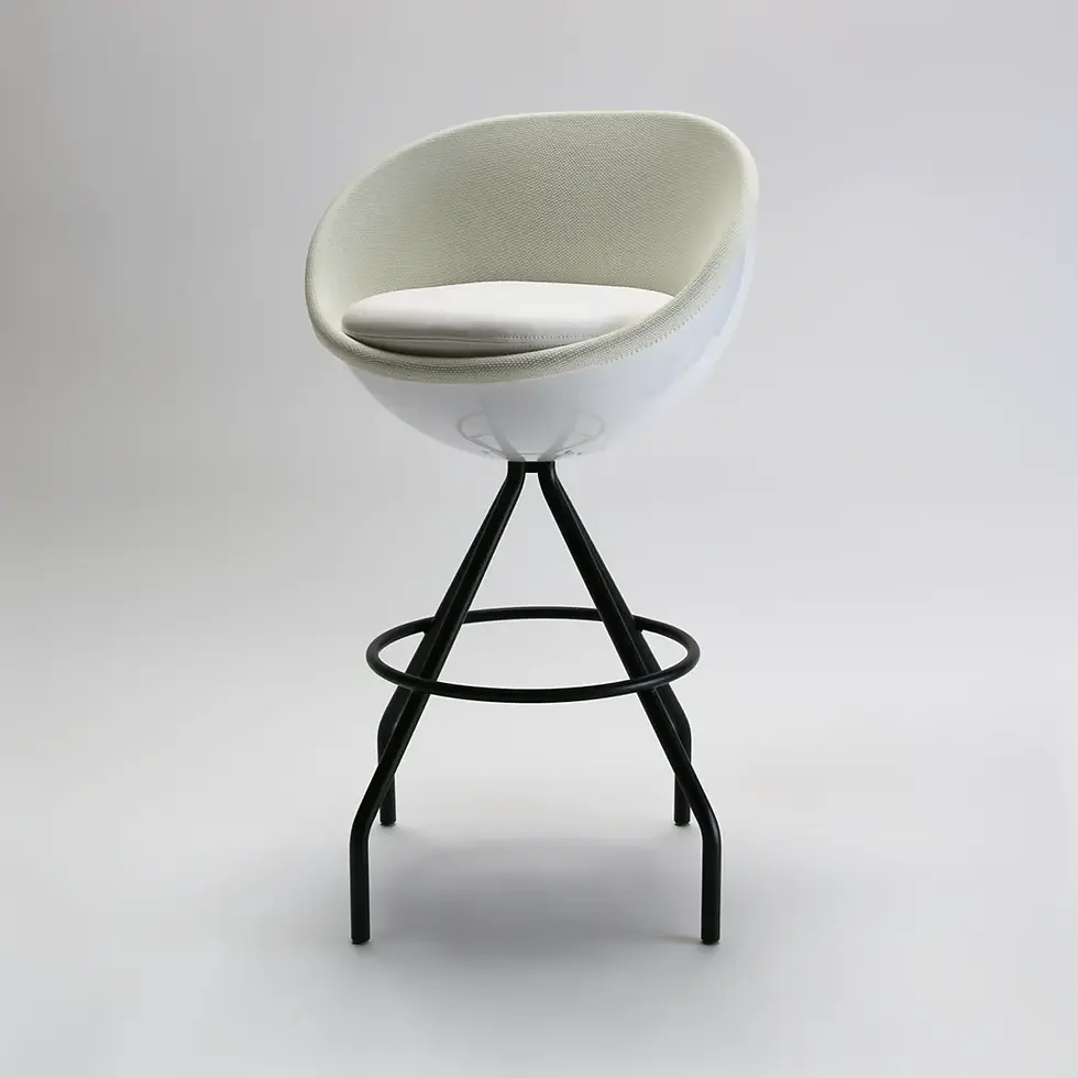 Thumbnail: Pop-Art Kugel Sessel Ball Chair Ball Sessel Tresenstuhl Counterstuhl Weiß lillus art im Kugel-Design Schrägansicht