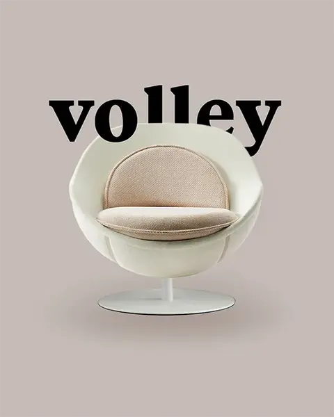 Tennis Sessel volley in Weiß im Tennisball Design als Vorschaubild mit Schriftzug volley, Tennis Möbel von lillus