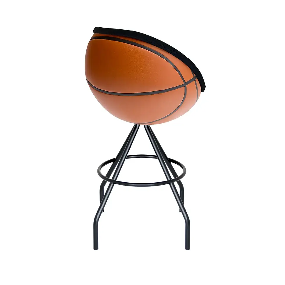 Miniaturbild: Basketball Stuhl Barhocker braun-orange im Basketball-Design lillus allnet Rückansicht