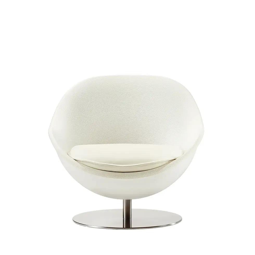 Loungesessel art im Kugel-Design aus ABS-Kunststoff Weiß in Frontansicht von lillus