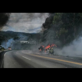 En incendió terminó fuerte choque en la vía Bogotá-Villavicencio