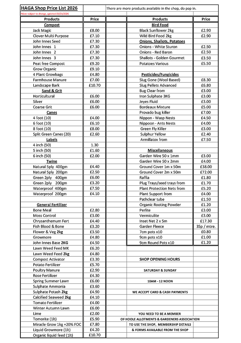 HAGA Shop Price List 2026.png