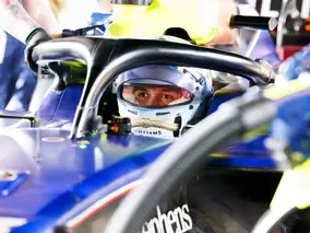 Race driver Alexander Albon in his F1 car