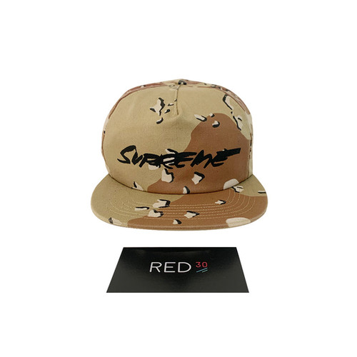 Supreme x Futura Logo 5-Panel Snapback Cap Chocolate Chip Camo