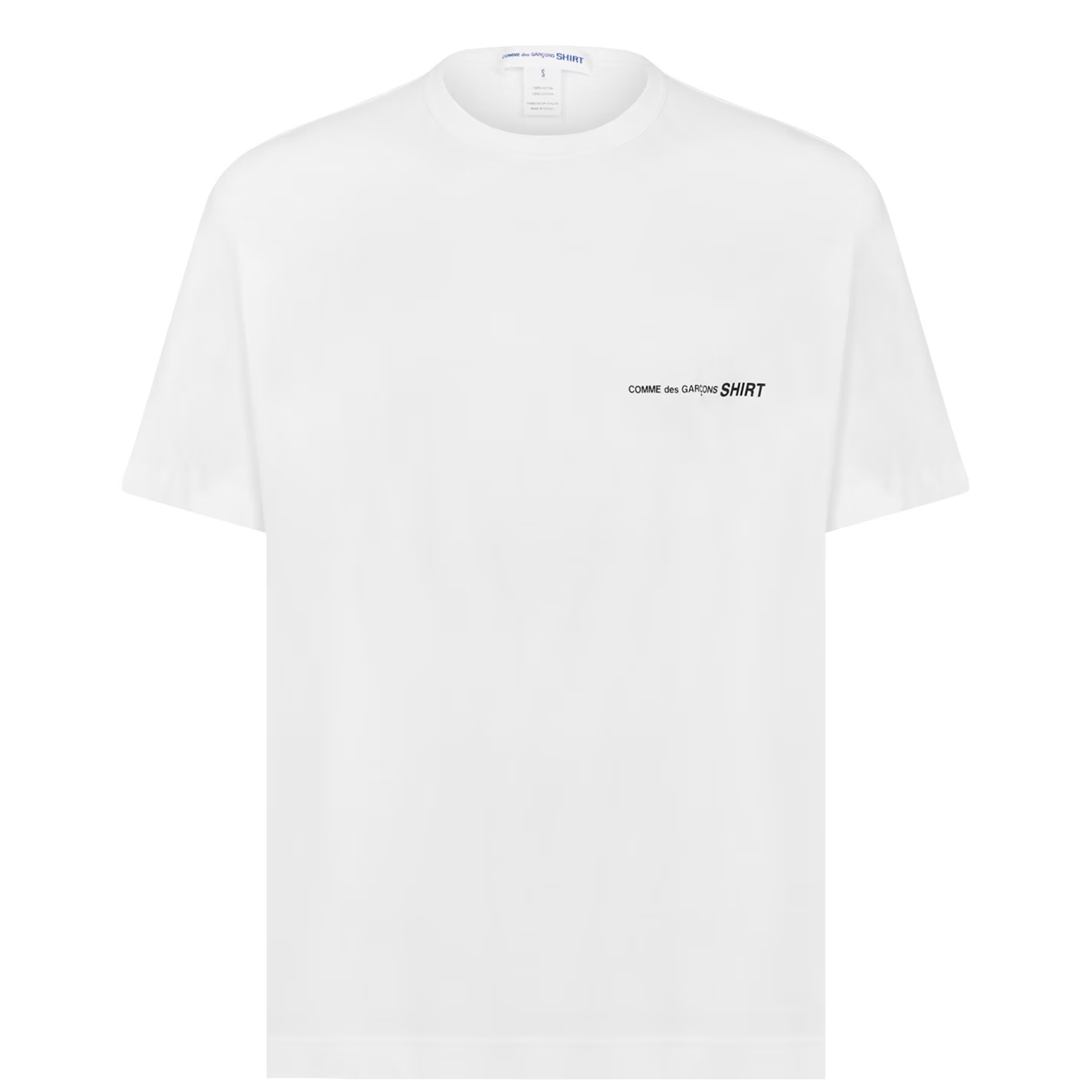 CDG Shirt Front Logo Print Tee White