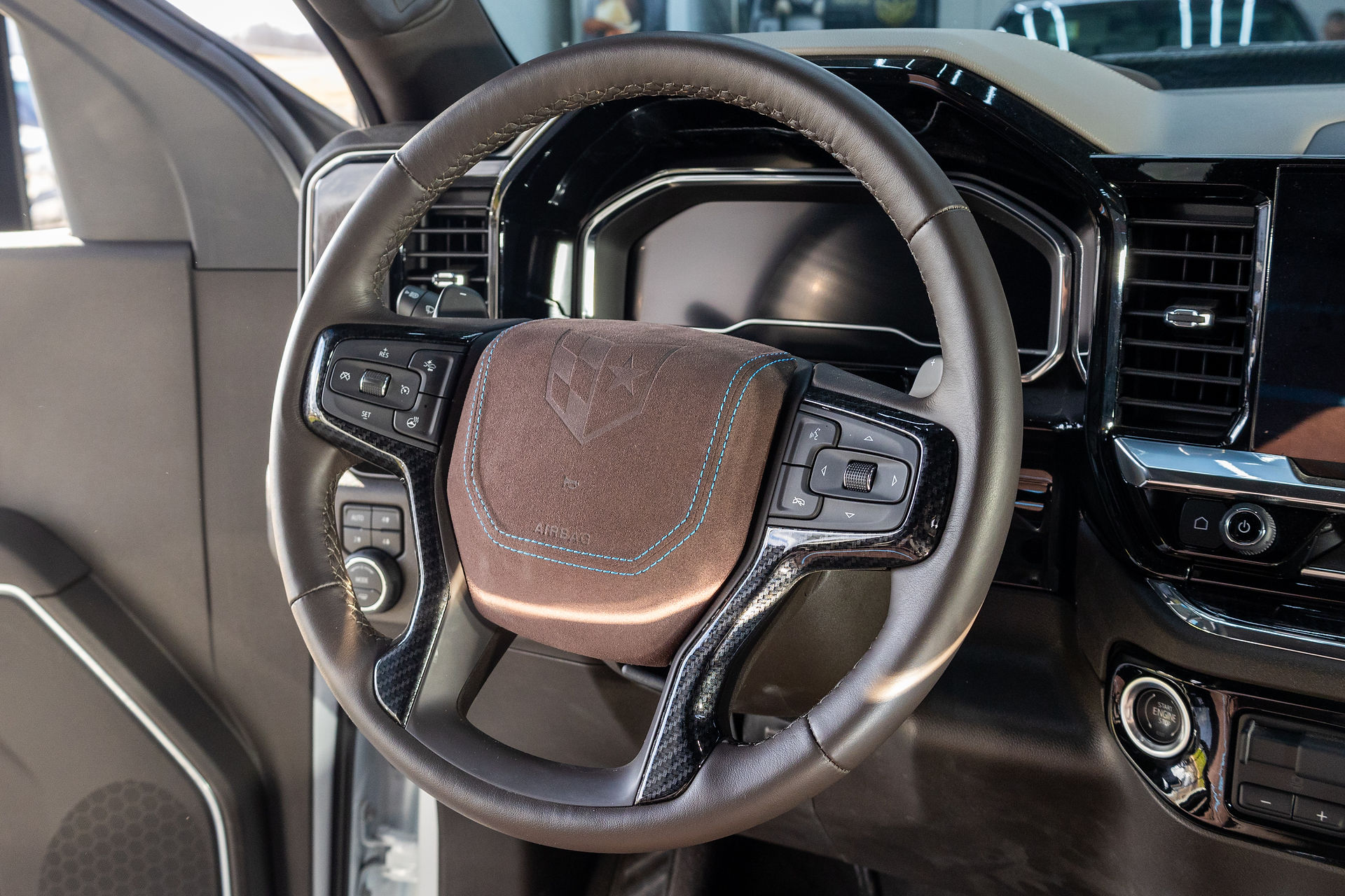 Alcantara leather steering wheel
