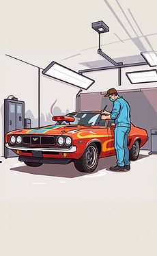 Professional auto painter, in a paint booth, painting a classic muscle car_edited.jpg