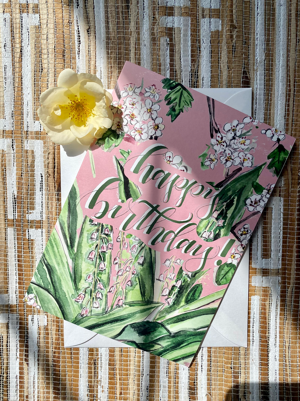 Thumbnail: May Birth Month Flower, Lily of the Valley & Hawthorne , ORIGINAL Style