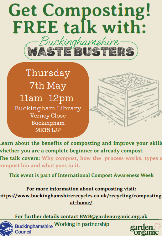 Get composting! Free talk at the library: 7 May