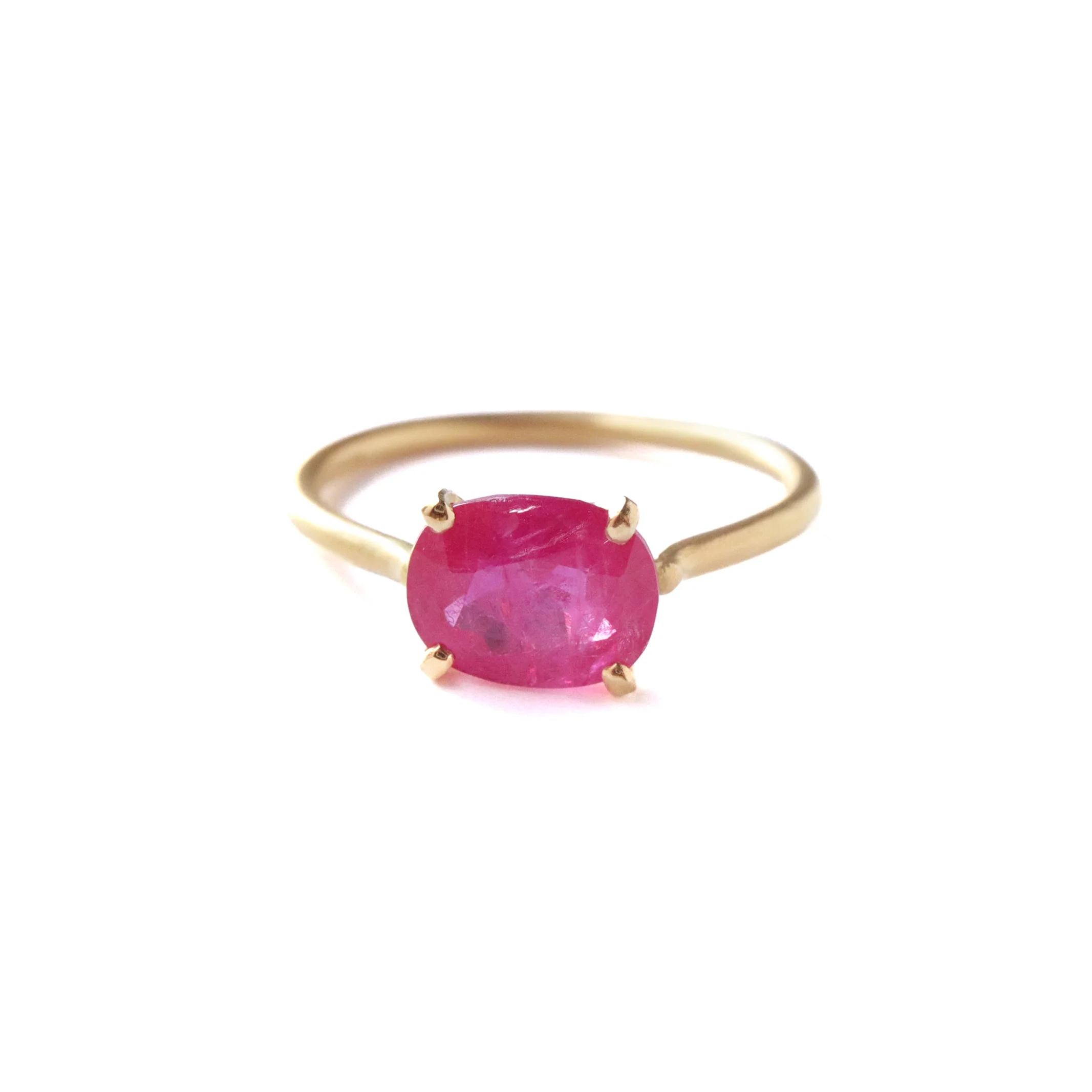 Bague "flat" rubis