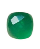 Miniature : Mono Boucle Puce Plaqué Or  Pierre naturelle Agathe verte Forme coussin 6mn