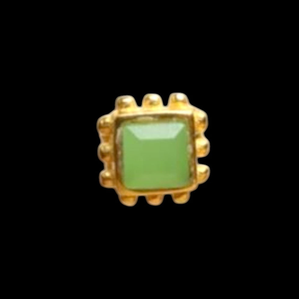 Miniature : Mono Boucle Plaqué Or Véritables Pierres D 0,5 x 0,5 cm